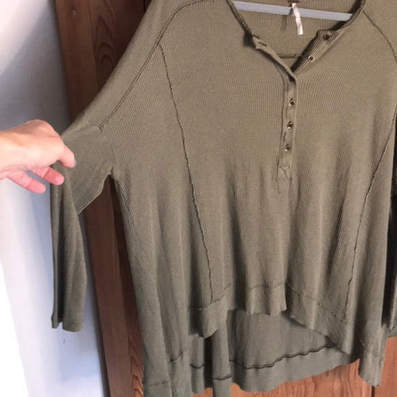 Free People army green tunic sweater - Picture 6 of 6
